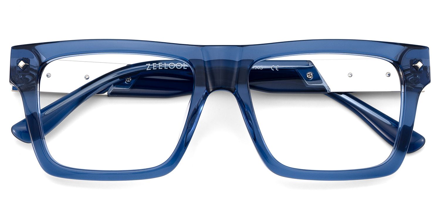 Trent Eyeglasses in Rectangle Blue Frame | Zeelool2