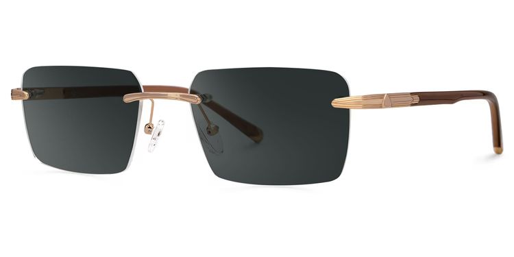 Savitrie Brown Rectangle Sunglasses
