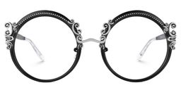 Nelida Black Round Glasses0