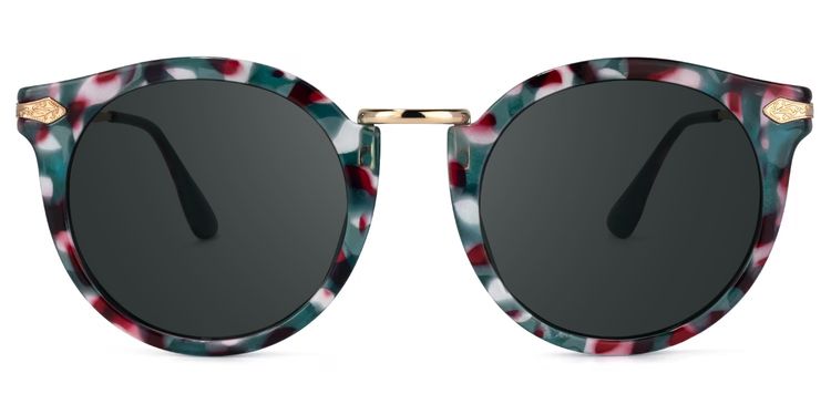 Quentina Blue Round Sunglasses