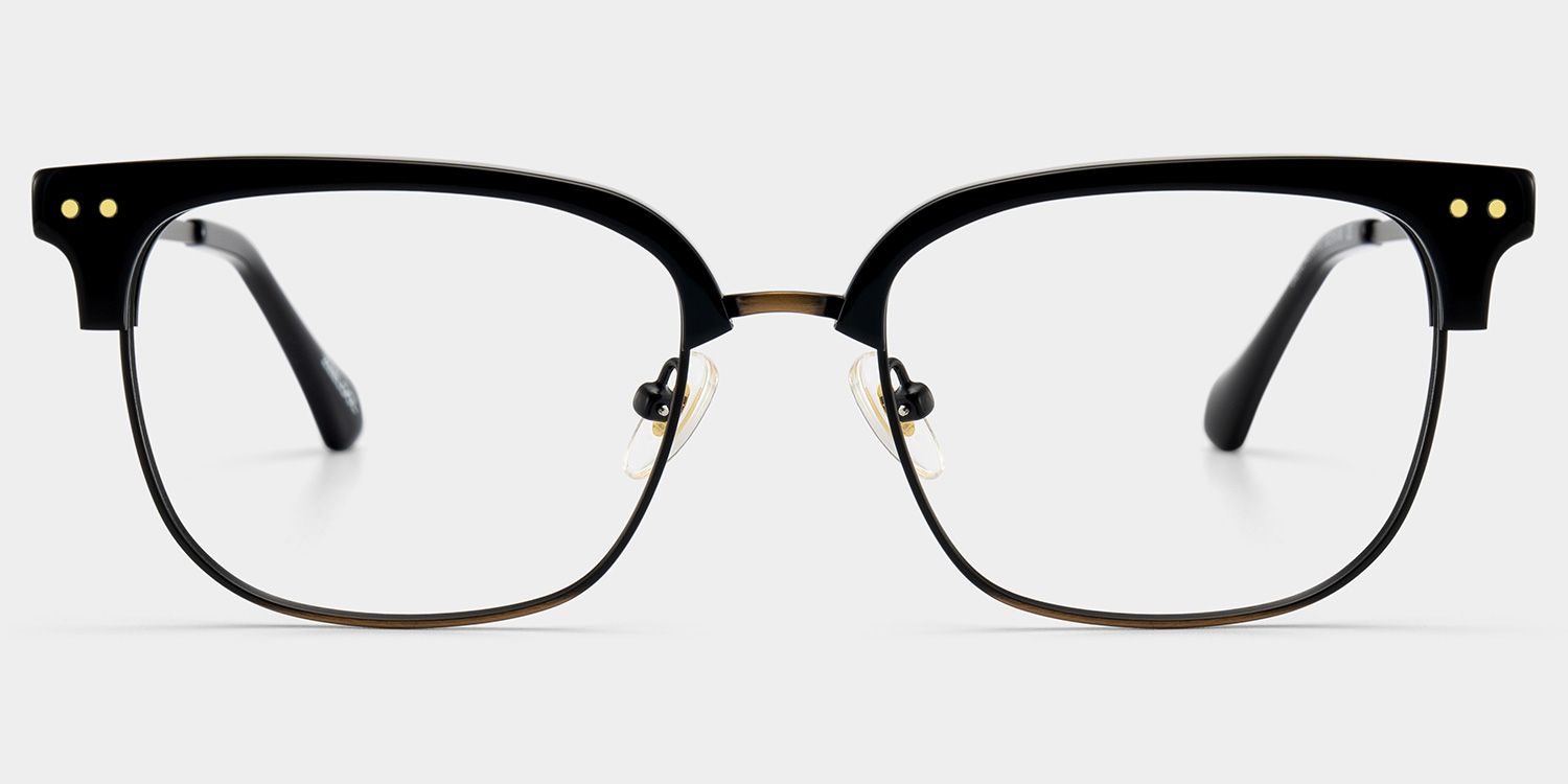 Nathan Black Frame Glasses with Browline Frame Online | ZEELOOL1