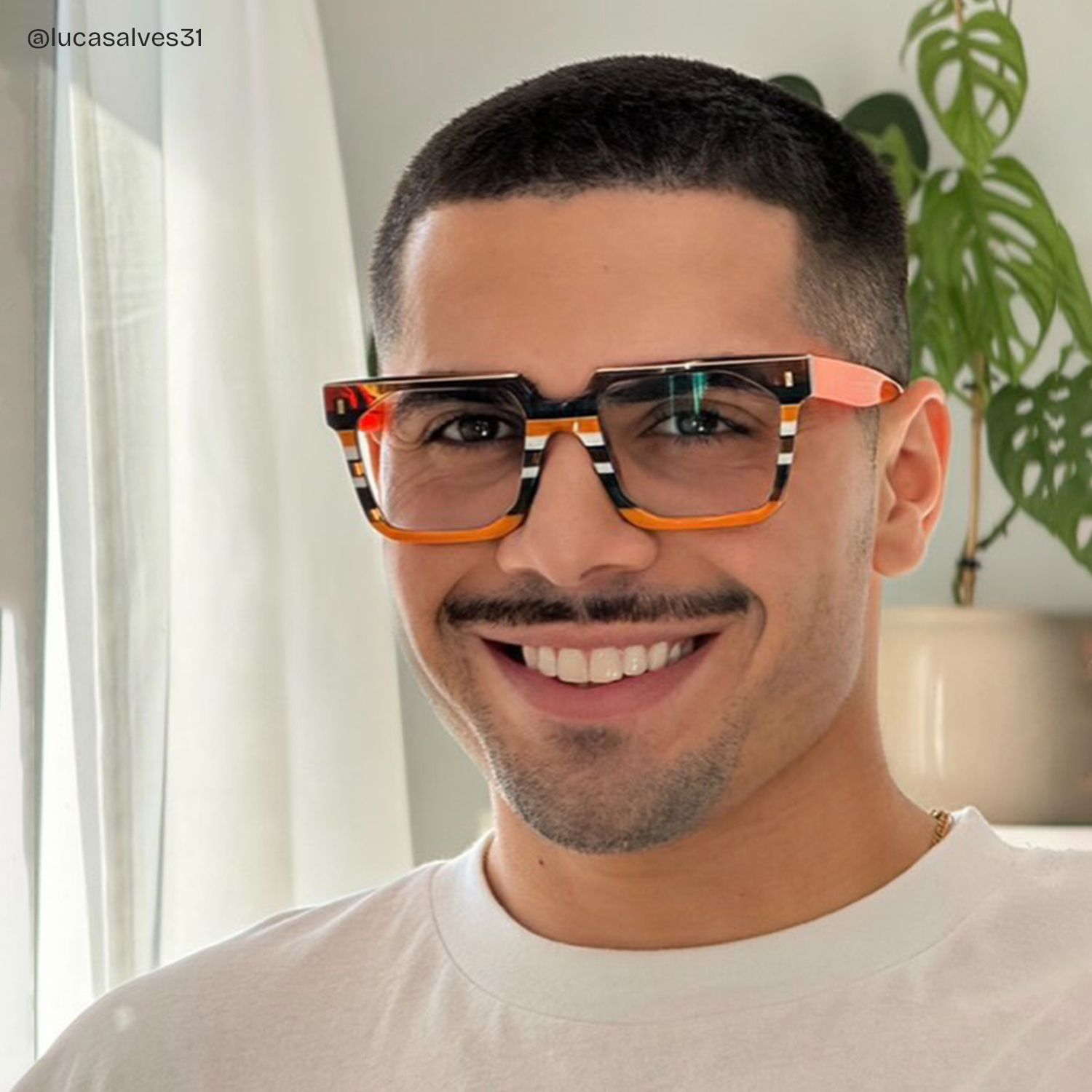 Laguer Rectangle Orange Frame Glassws For Men | ZEELOOL6