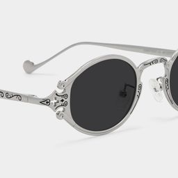 Serena Silver Oval Sunglasses4