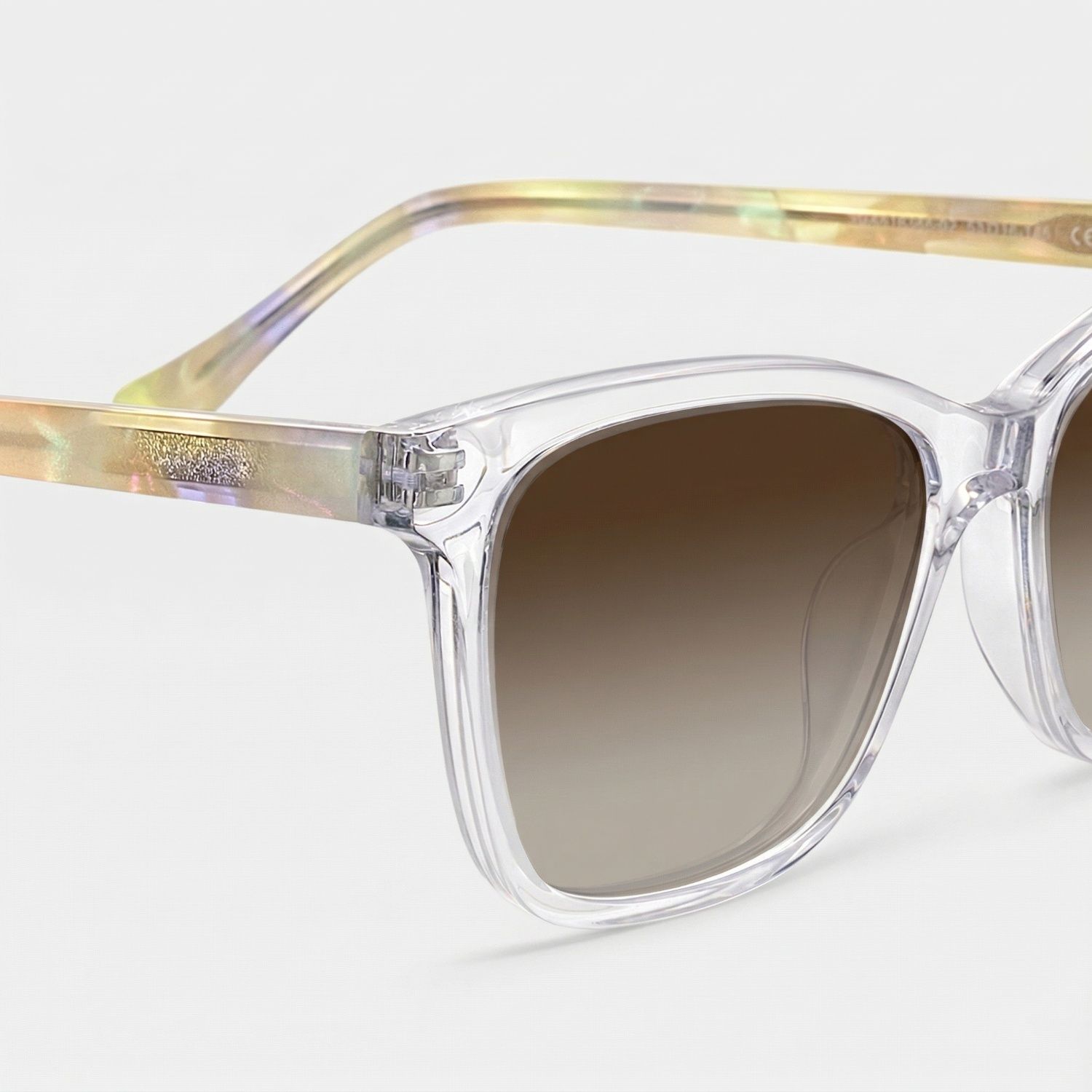 Faith Acetate Clear Rectangle Frame Sunglasses | ZEELOOL4