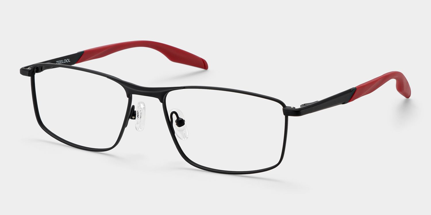 Scout Rectangle Black Frame Glasses for Men | ZEELOOL3