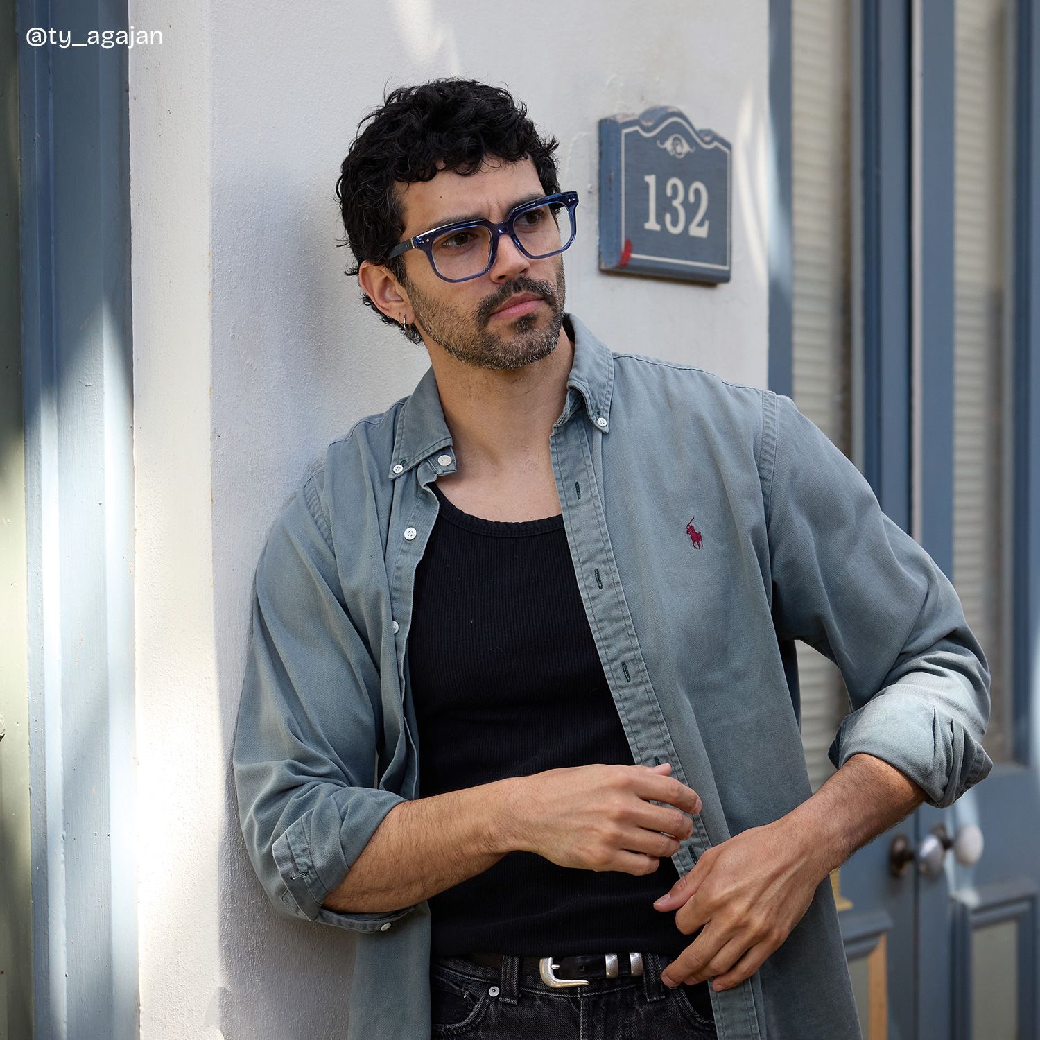 Michael Blue Square Glasses for Men | ZEELOOL6