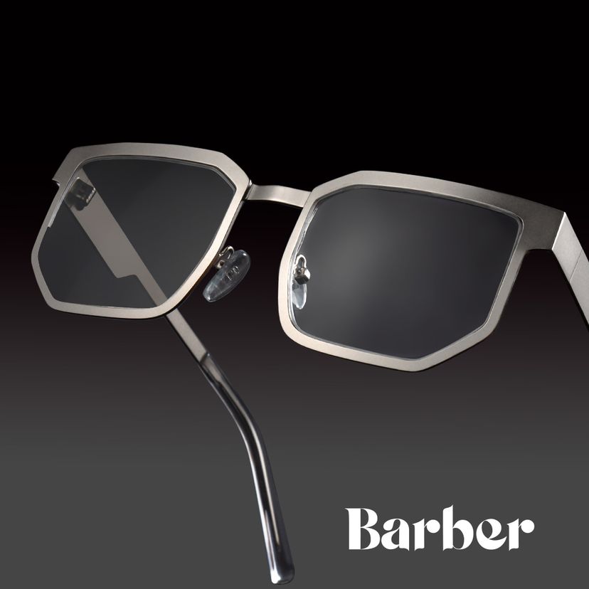 Barber Silver Rectangle Glasses