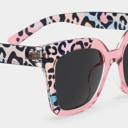 Malcolm Pink-Leopard Square Sunglasses4