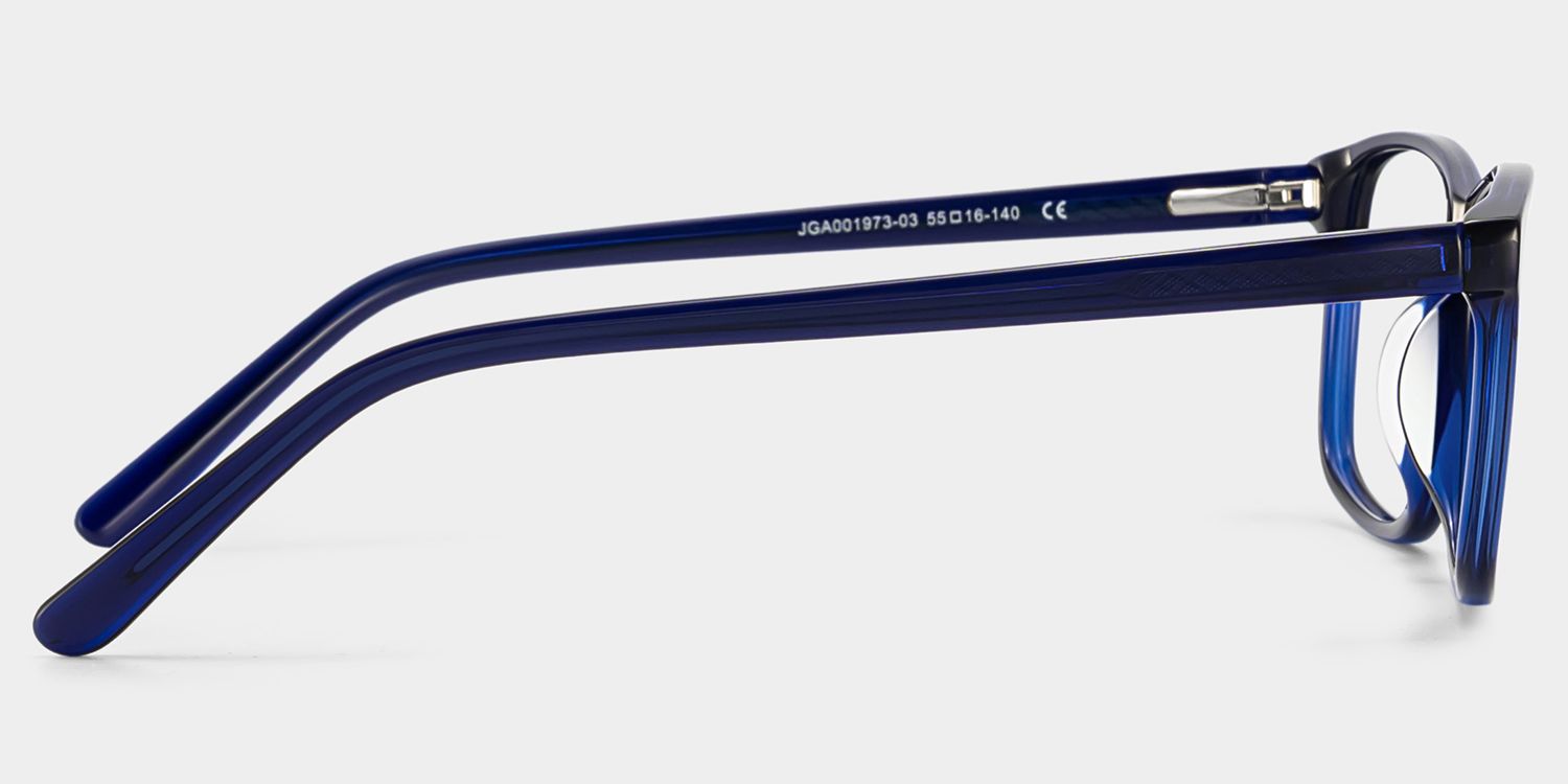 Connie Blue Rectangle Acetate Frame Glasses for Men | ZEELOOL4