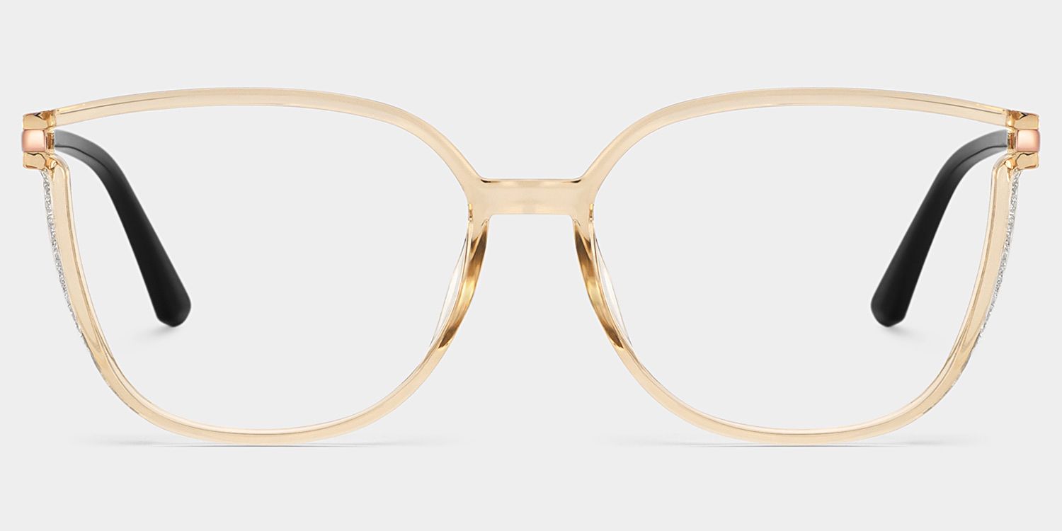 Annalisa Square Beige Thin Frame Glasses | Zeelool1