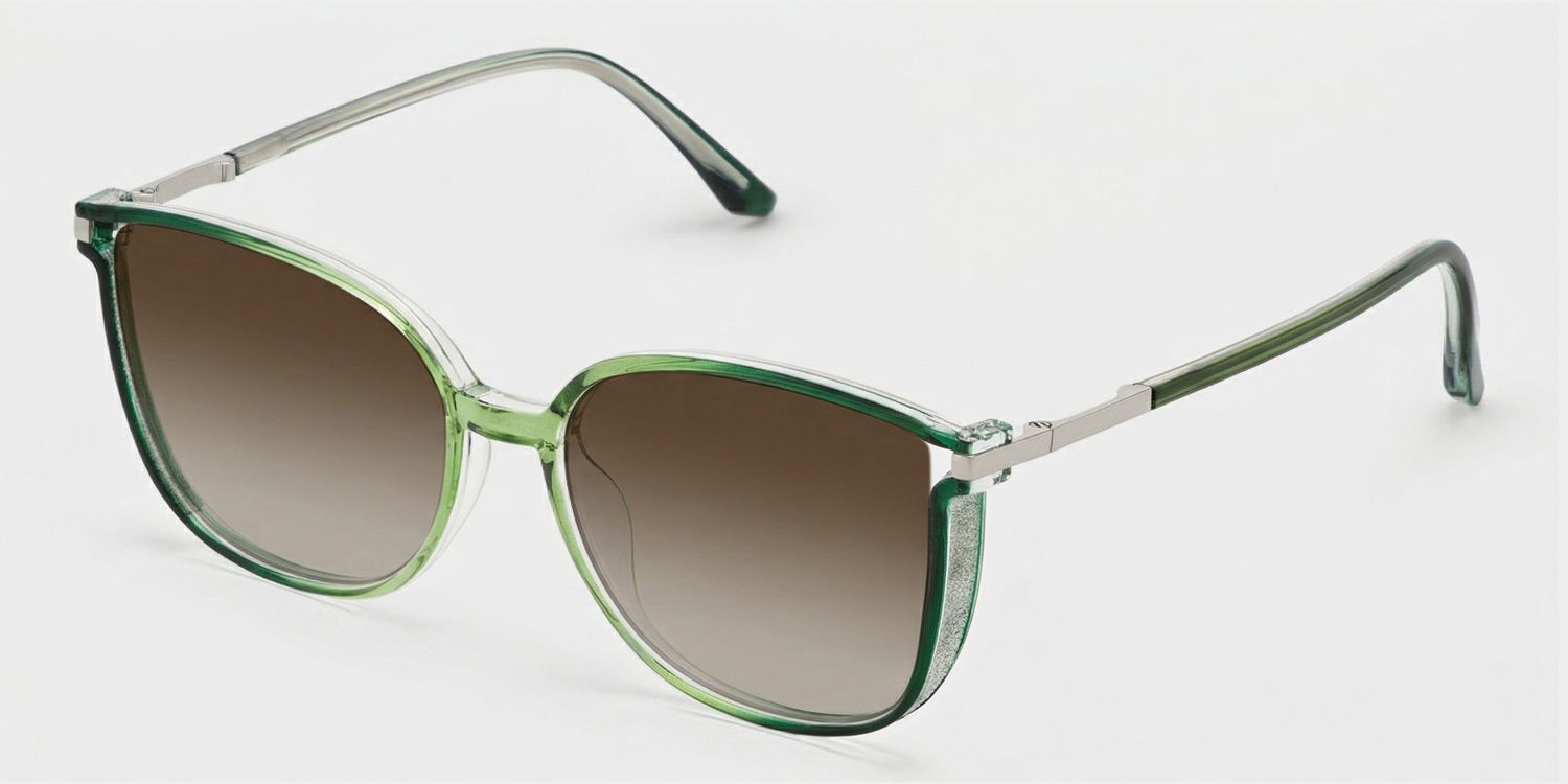 Rodz Tr90 Green Square Frame Sunglasses | ZEELOOL2