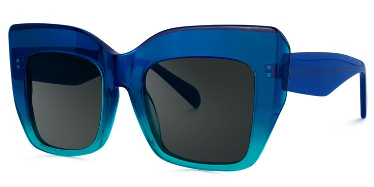 Charmaine Blue-Green Square Sunglasses