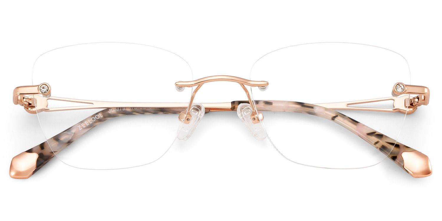 Rectangle Rose Gold Eyeglasses- Seth Metal Frame Glasses6