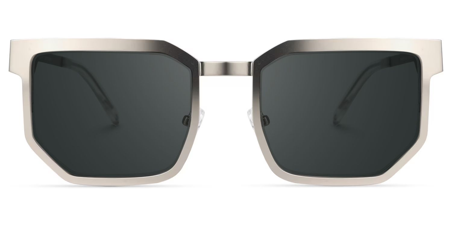 Barber Rectangle Silver Prescription Sunglasses | ZEELOOL0