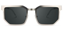 Barber Silver Rectangle Sunglasses0
