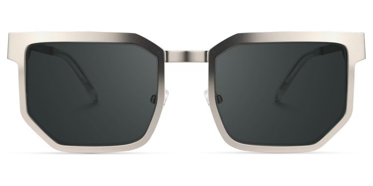 Barber Silver Rectangle Sunglasses