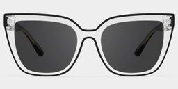 Mirta Black-Clear Square Sunglasses0