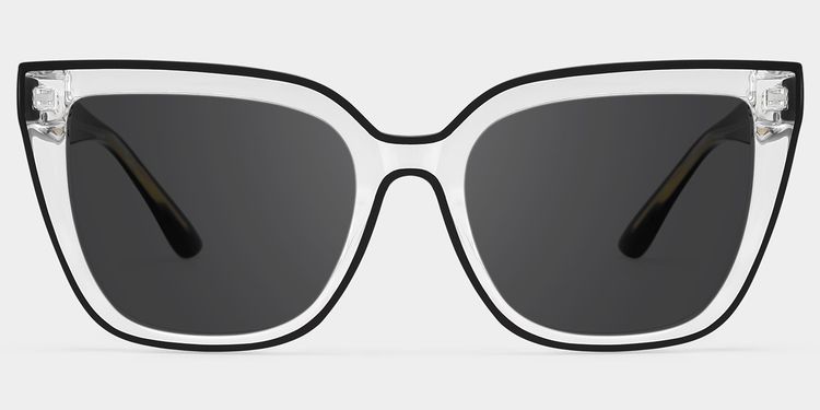 Mirta Black-Clear Square Sunglasses