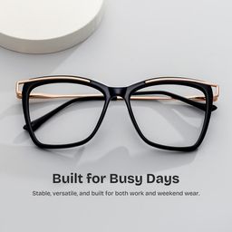 Krystle Black Square Glasses0