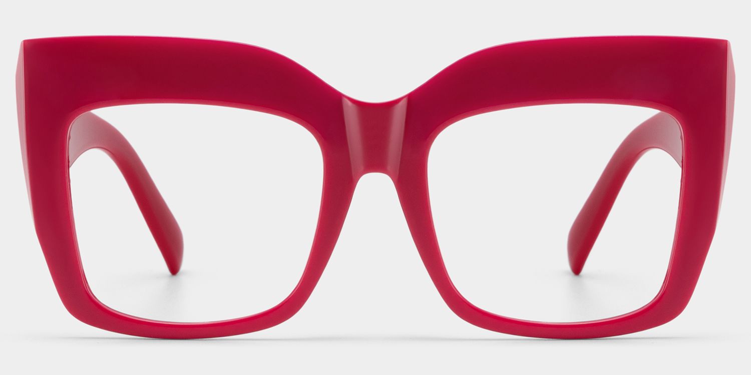 Alberta Cat-Eye Glasses with Red Frames0