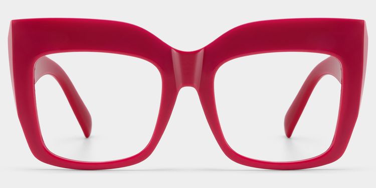 Alberta Red Square Glasses