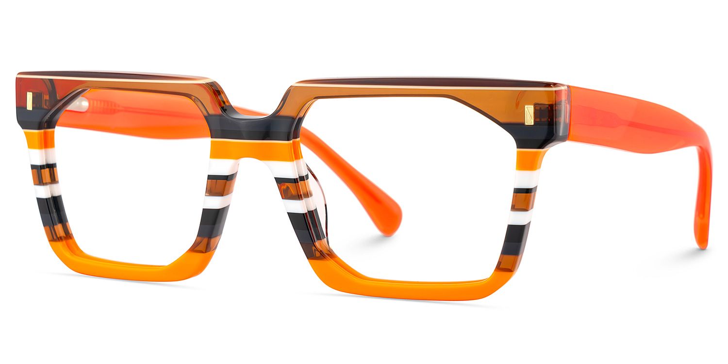 Laguer Rectangle Orange Frame Glassws For Men | ZEELOOL3