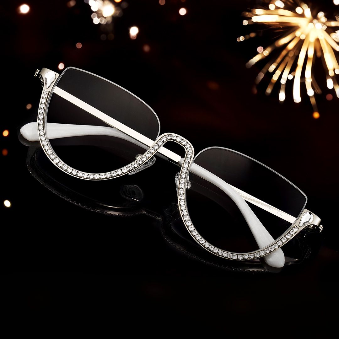 Sparkle Cateye Silver Designer metal Glasses Frame | ZEELOOL0