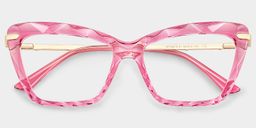 Juliet Pink Rectangle Glasses1