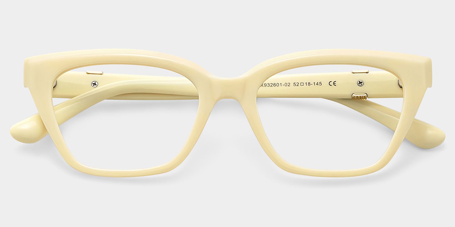 Quincy Cat Eye White Eyeglass Frame for Women | ZEELOOL2