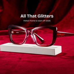 Leona Red Rectangle Glasses0