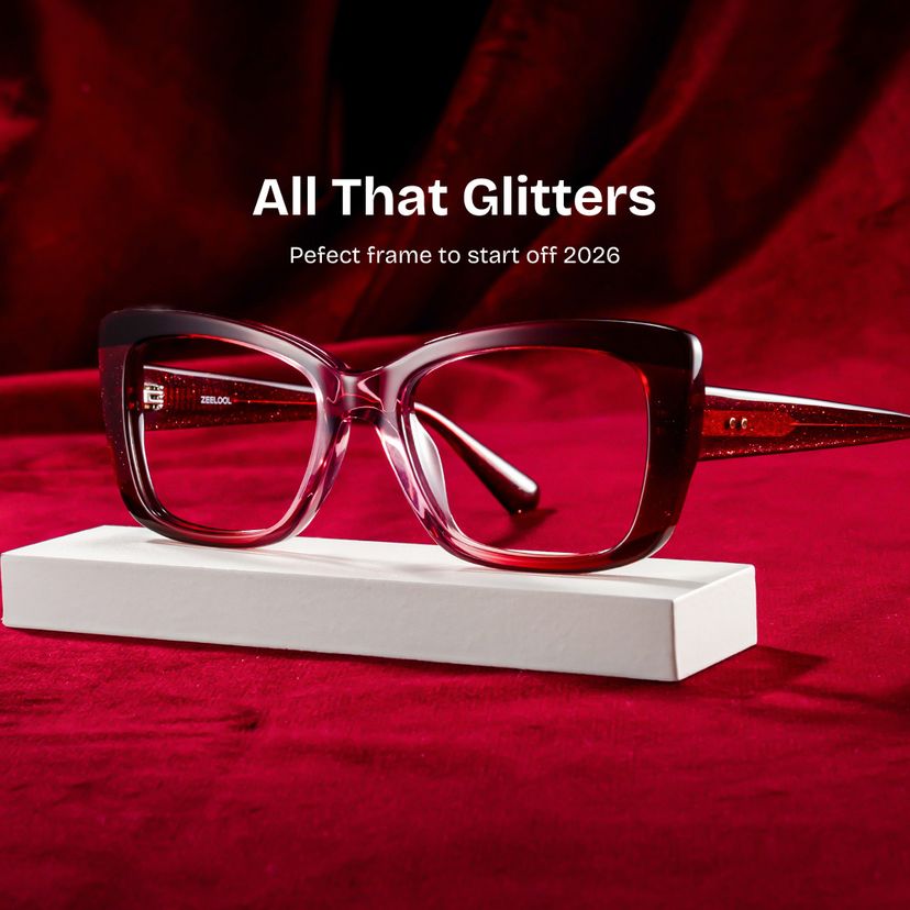 Leona Red Rectangle Glasses