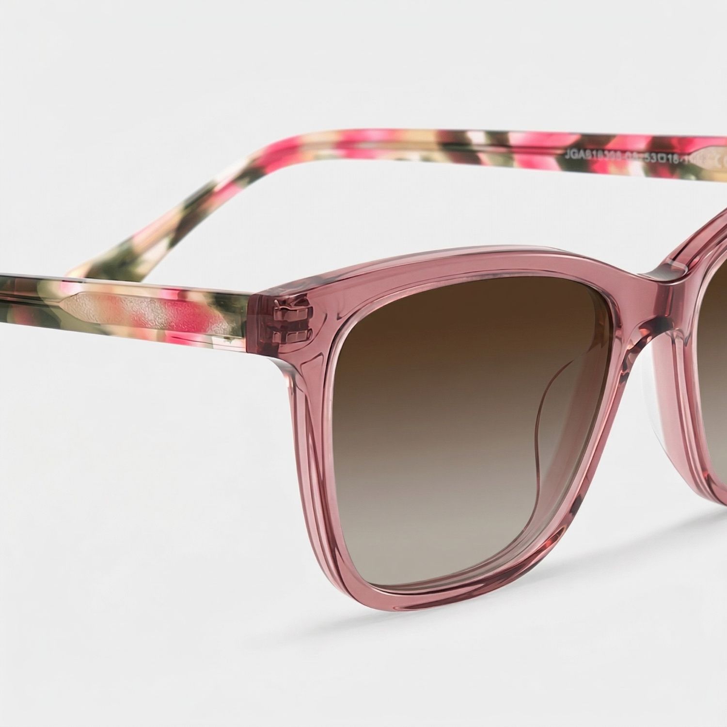 Faith Acetate Pink Rectangle Frame Sunglasses | ZEELOOL4