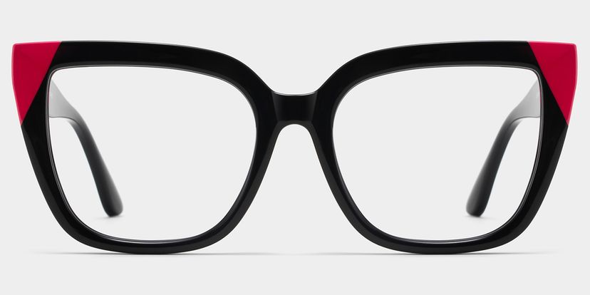 Mirta Black Pink Square Glasses