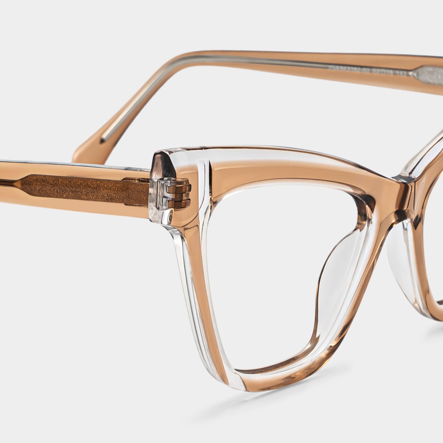 Saucie Light Brown Cat eye Frame Glasses | Zeelool5