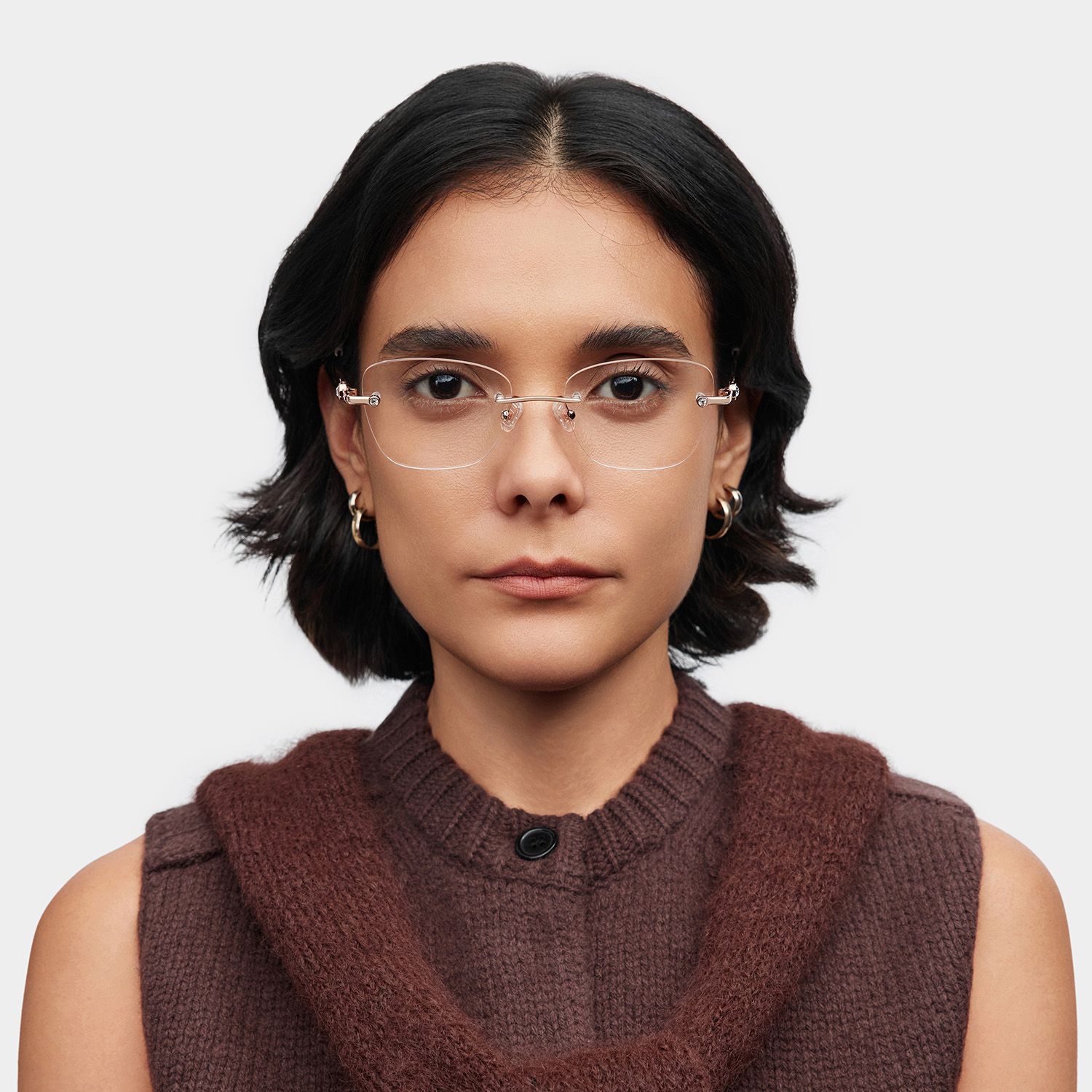 Rectangle Rose Gold Eyeglasses- Seth Metal Frame Glasses3