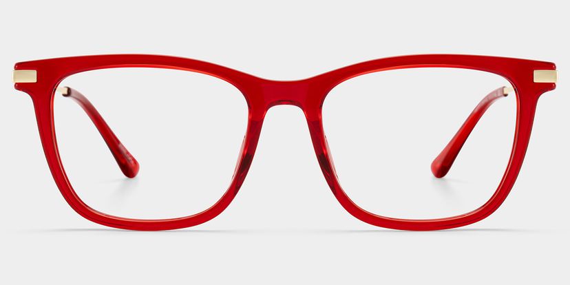 Selena Red Rectangle Glasses
