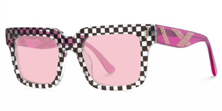 Thomason Black Clear Rectangle Sunglasses