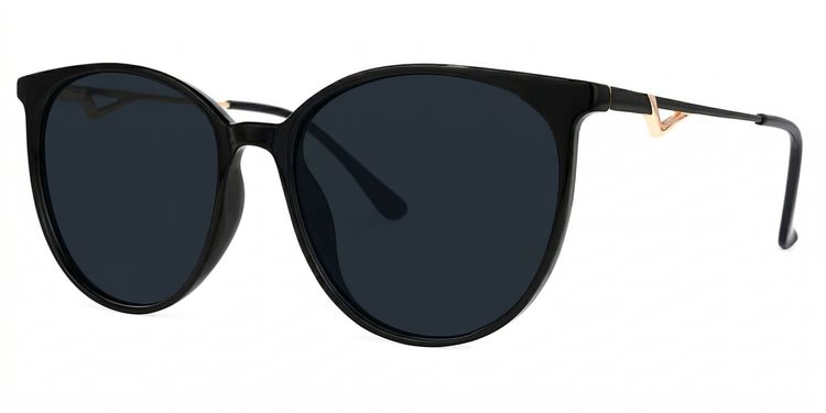 Chanty Black Round Sunglasses