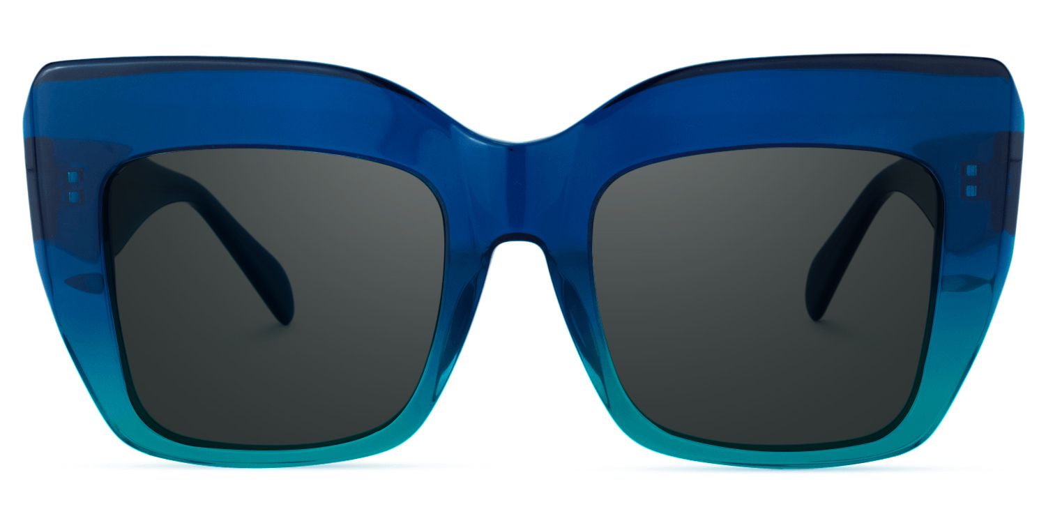 Charmaine Blue-Green Square Sunglasses to Frame Your Face | ZEELOOL0