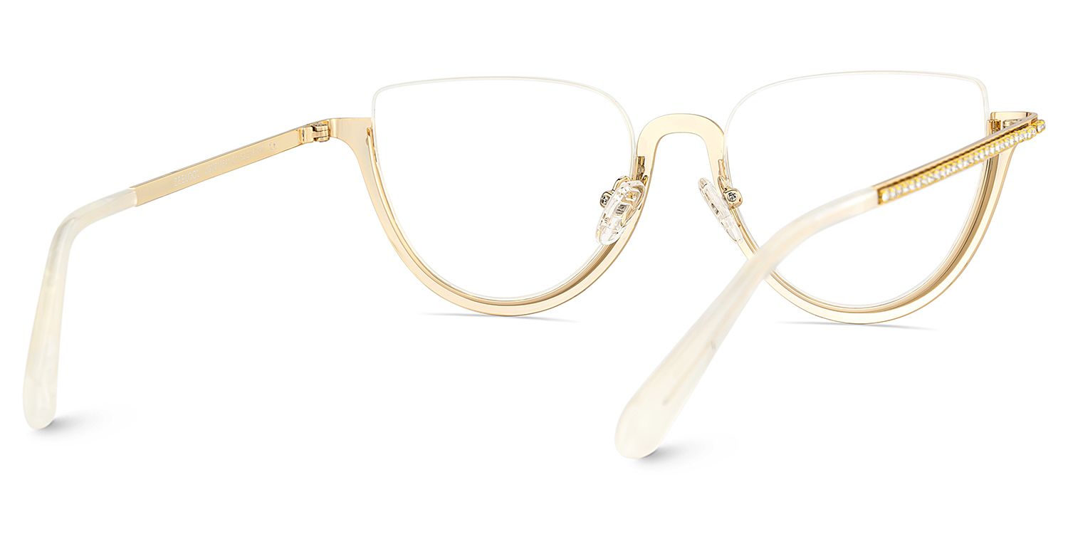 Sparkle Gold Cat Eye Gillter Glasses for Women | ZEELOOL6