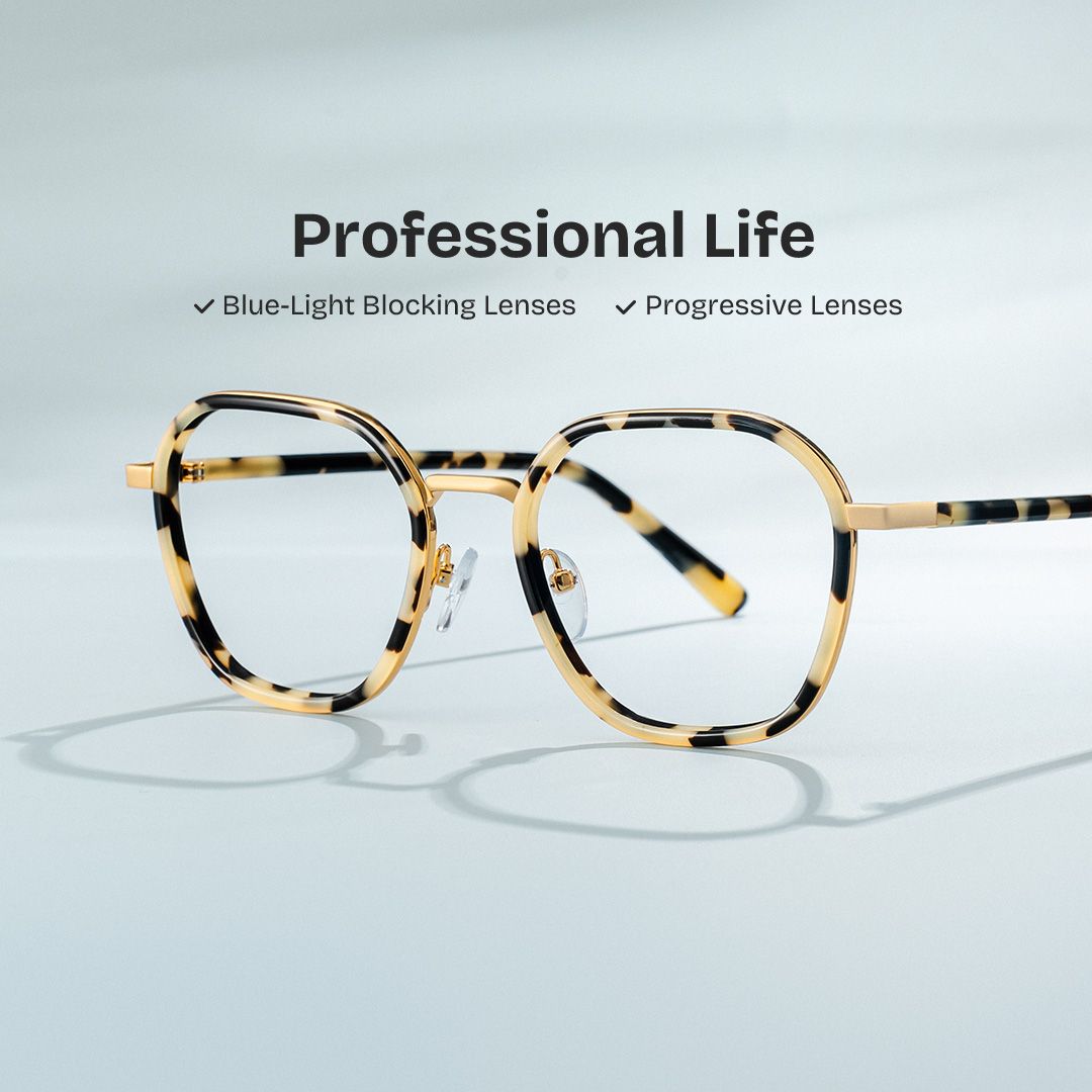 Mitchell Mixed Tortoise Frame Glasses with Geometric Shape | Zeelool1