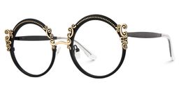 Nelida Black Gold Round Glasses2