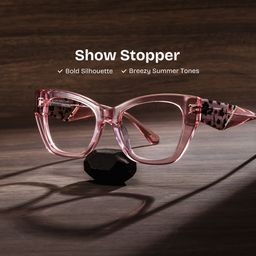 Skylar Clear Pink Butterfly Glasses2