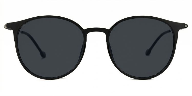 Gamble Black Round Sunglasses