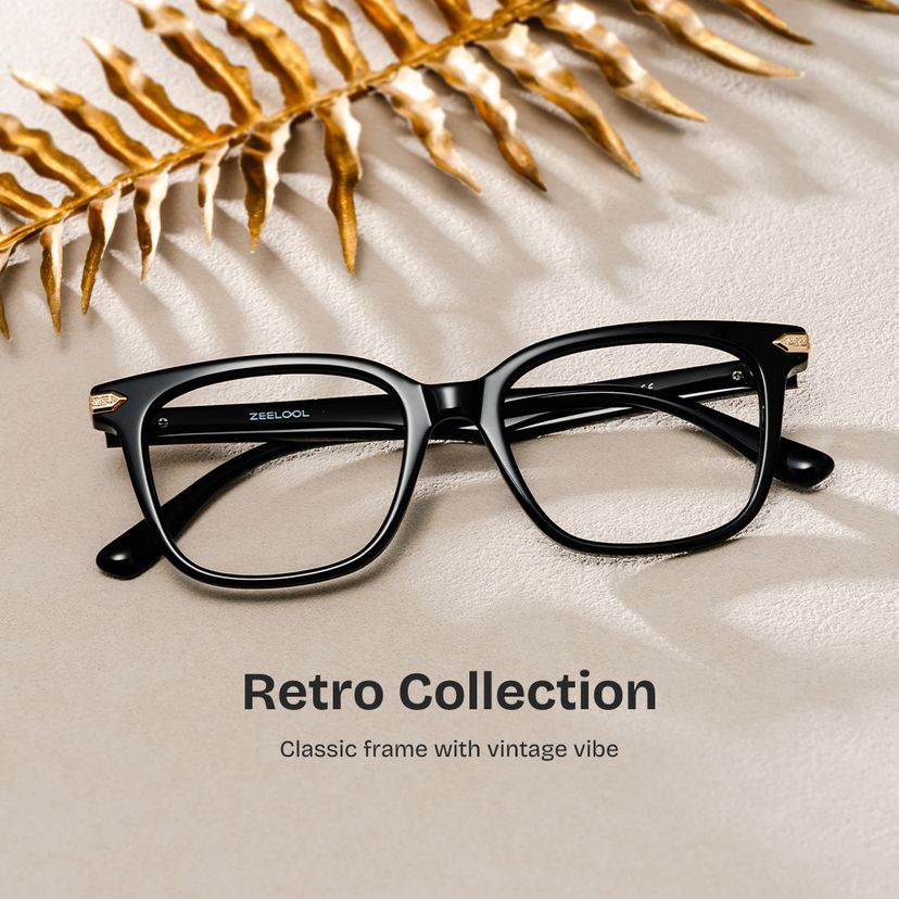 Thomas Black Rectangle Glasses