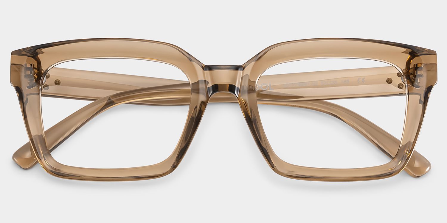 Grover Rectangle Eyeglasses with Beige Frames | ZEELOOL2