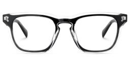 Liam Black Clear Rectangle Glasses1