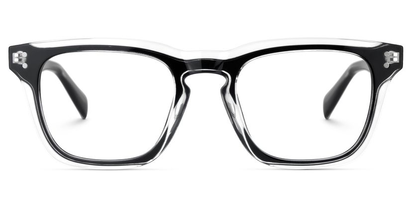 Liam Black Clear Rectangle Glasses
