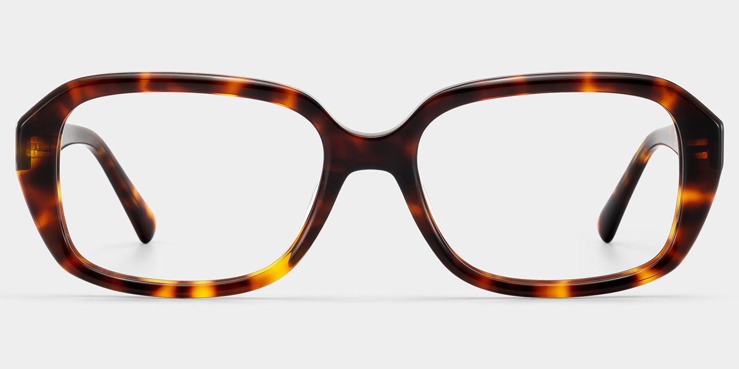 Rowan Brown Tortoise Rectangle Glasses for Women | ZEELOOL1