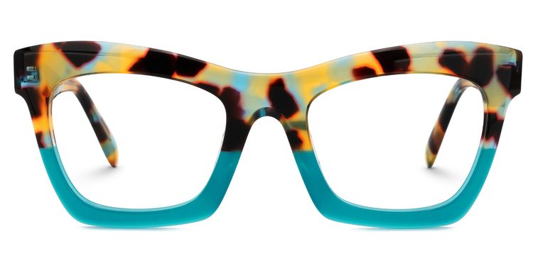 Benitez Peacock-Blue Square Glasses